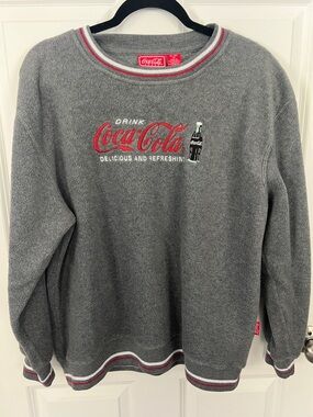Coca Cola Gray Logo Crewneck Sweater